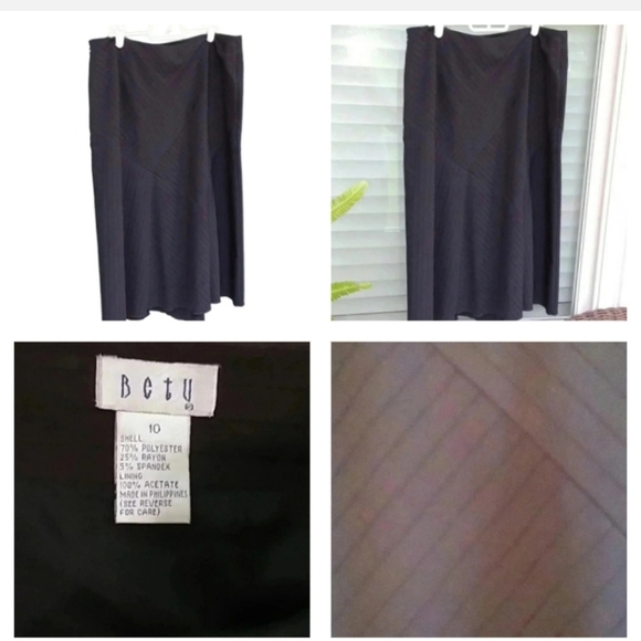 🍭𝅺🌹black skirt with striped patches and uneven bottom - Picture 1 of 10